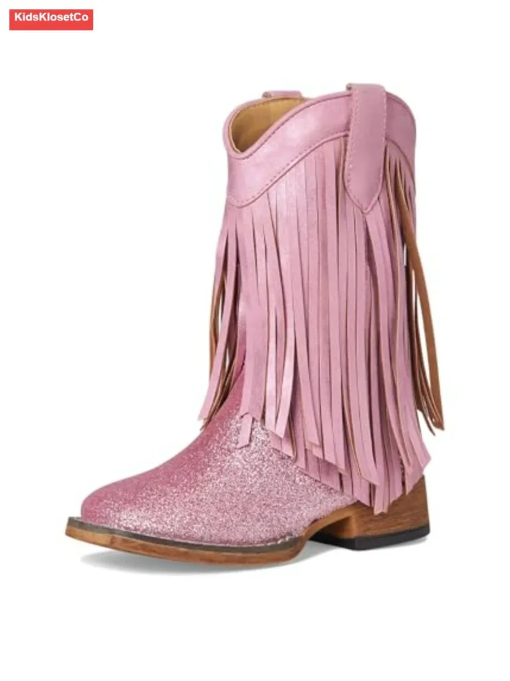 Toddler/Little Kid Double Fringe Western Boots with Glitter